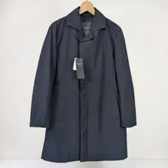 美品 近年 XL】エポカウォモ ステンカラーコート 洗える ネイビー
