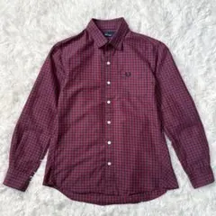 【美品】FRED PERRY　長袖シャツ　ギンガムチェック　赤　良品のサムネイル