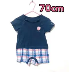 セール　ロンパース　男の子　７０　夏　ネイビー　赤ちゃん本舗