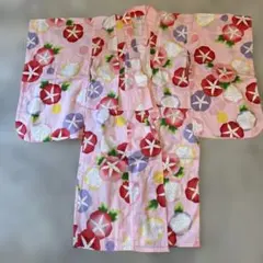 花柄ピンク甚平 7-8才