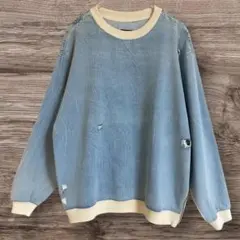 限定価格 ZARA ザラ 2XL デニム ダメージ トレーナー ストリート系のサムネイル