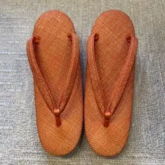 オレンジ草履 和装履物　レディース