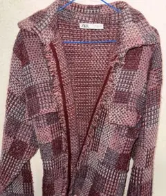 ZARA ザラピンクMZARAラメ入りツイードコート