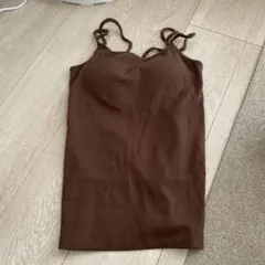 LOWRYS FARM カップ付きキャミソール ブラウン Fサイズ