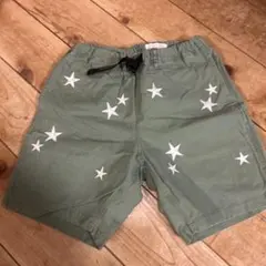 DENIM DUNGAREE カーキ 星柄刺繍 ハーフパンツ