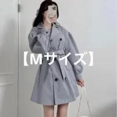 GRLリボンベルト付きボリュームスリーブショート丈トレンチコート[k8939a]