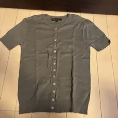 アニエスベー 　グレー ボタン付き半袖カーディガン サイズ1