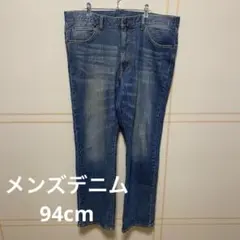 【美品】メンズ デニム ストレート ライトブルー ジーンズ パンツ 青