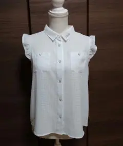 美品☆ピンクラテ シースルーブラウス М