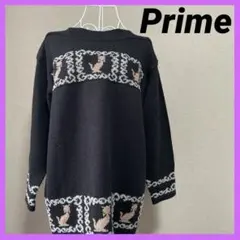 Prime♡猫模様　オーバーサイズ　ニット