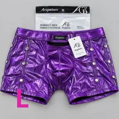 新品 Arigeben メンズ ボクサーパンツ パープル L 色ハゲあり