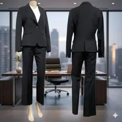 m.f.editorial レディース パンツスーツ ピンストライプ 黒 M/S