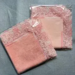 【新品未使用】近沢レース　タオルハンカチ　桜便り　ピンク　＆　ピーチ