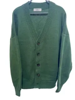 loose グリーン Vネック ニットカーディガン　 Mサイズ