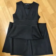 ZARA ザラ　フェイクスエードジャンパースカート　S　ブラック