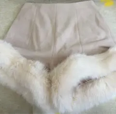 Lily Brown リリーブラウン エコファー ショート パンツ M ベージュ