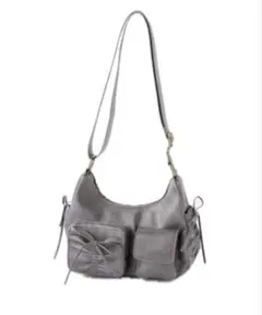 NICE CLAUP ナイスクラップ　ショルダーバッグ レザー ブラック　リボン