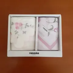 renoma 花柄タオルハンカチ 2枚セット