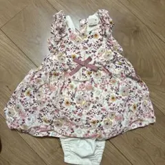 petit main 花柄ワンピース 80