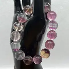 ⬛︎ 淡い パープルフローライト ブレスレット 約14㎜ 天然石