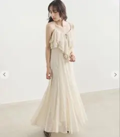 COCO DEALレースラッフルキャミワンピース