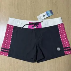 【新品】Roxy サーフパンツ ボードショーツ Lサイズ ブラック/ピンク
