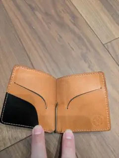 レザー 二つ折りマネークリップ ブラウン ブラック