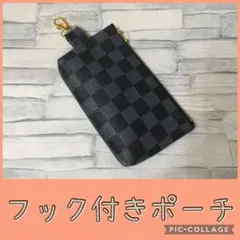 再販④マルチポーチ 通帳ポーチ 市松模様 黒 合皮 - メルカリ