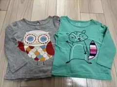 【2枚セット】Baby GAP フクロウとアライグマ長袖Tシャツ18-24ヶ月