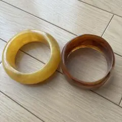 イエロー・ブラウン アクリルバングルセットのサムネイル