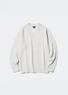 UNIQLO 薄いグリーンクリーム色 Vネックセーター S