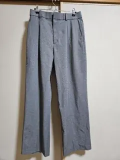 UNIQLO グレー タックワイドパンツ Lサイズ
