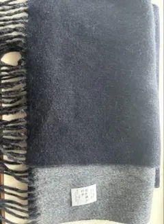 マフラー　カシミヤ100％　リバーシブル　グレー　紺色　ネイビー