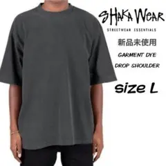 新品未使用 シャカウェア ガーメントダイ ドロップショルダー Tシャツ スミ L