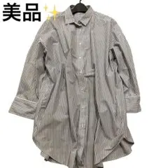 【美品】AMERICAN HOLIC ストライプ シャツ ネイビー L