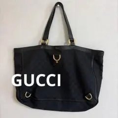 GUCCI GGキャンバス トートバッグ シルバー金具 ワンショルダー A4可
