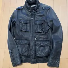 DIESEL パンチングレザー仕様 ライダースジャケット 個性的なデザイン 