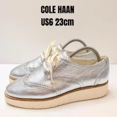美品 COLE HAAN コールハーン 23cm シルバー 厚底 軽量