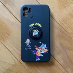 トムとジェリー iPhone11 ケース リング付き ブラック