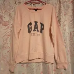 GAP ピンク　裏起毛　ロゴトレーナー　Lサイズ