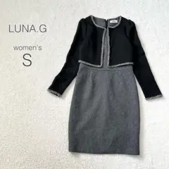 【ルナジー】アンサンブル風ワンピース ボレロ一体型 韓国製 フォーマル 美品
