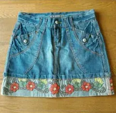 刺繍 デニムスカート M 未着用