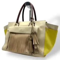 エポカ EPOCA ハンドバッグ 腕掛け レザー マルチカラー フリンジ ロゴ