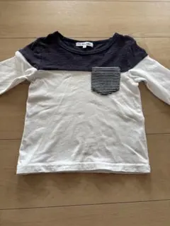 GLOBAL WORK Mサイズ 6分袖Tシャツ ネイビー/ホワイトのサムネイル