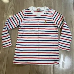 【100センチ】ミキハウス@ストライプ長袖カットソー