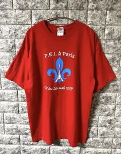 00s y2k GILDAN フランス アイリスの紋章 プリントTシャツ 美品