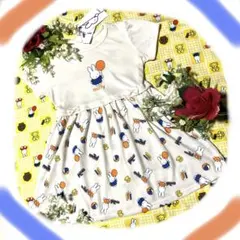 ✨新品タグ付✨ミッフィー半袖ワンピース110㎝クリーム色　女の子　可愛い