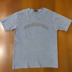 アメリカ製 BANANA REPUBLIC ロゴTシャツ フェードブルー系 Mのサムネイル