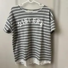 しまむら　ボーダー カットソー グレー　Lサイズ