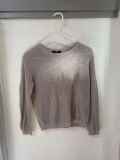 【完売品】ユニクロ メッシュクルーネックセーター（長袖）XLサイズ ベージュ